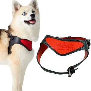 New Christian Louboutin Loubiharness Dog Pet Harness Black Size XS